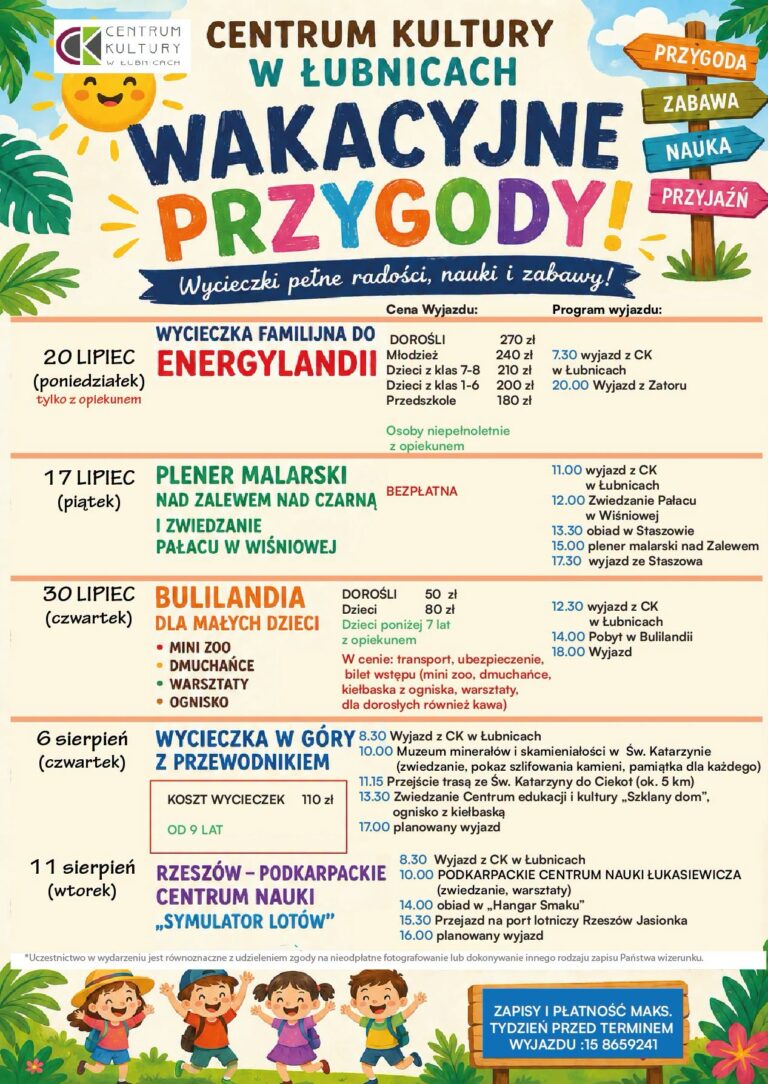 WAKACYJNE WYCIECZKI